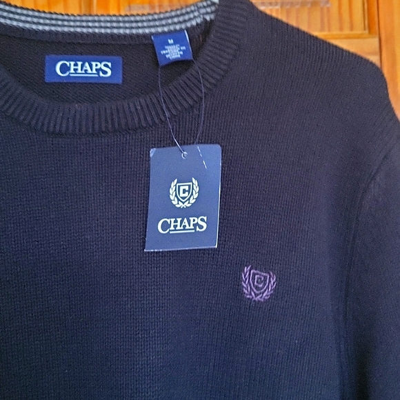 Chaps Other - Chaps Black 100% Cotton Crewneck Sweater NWT